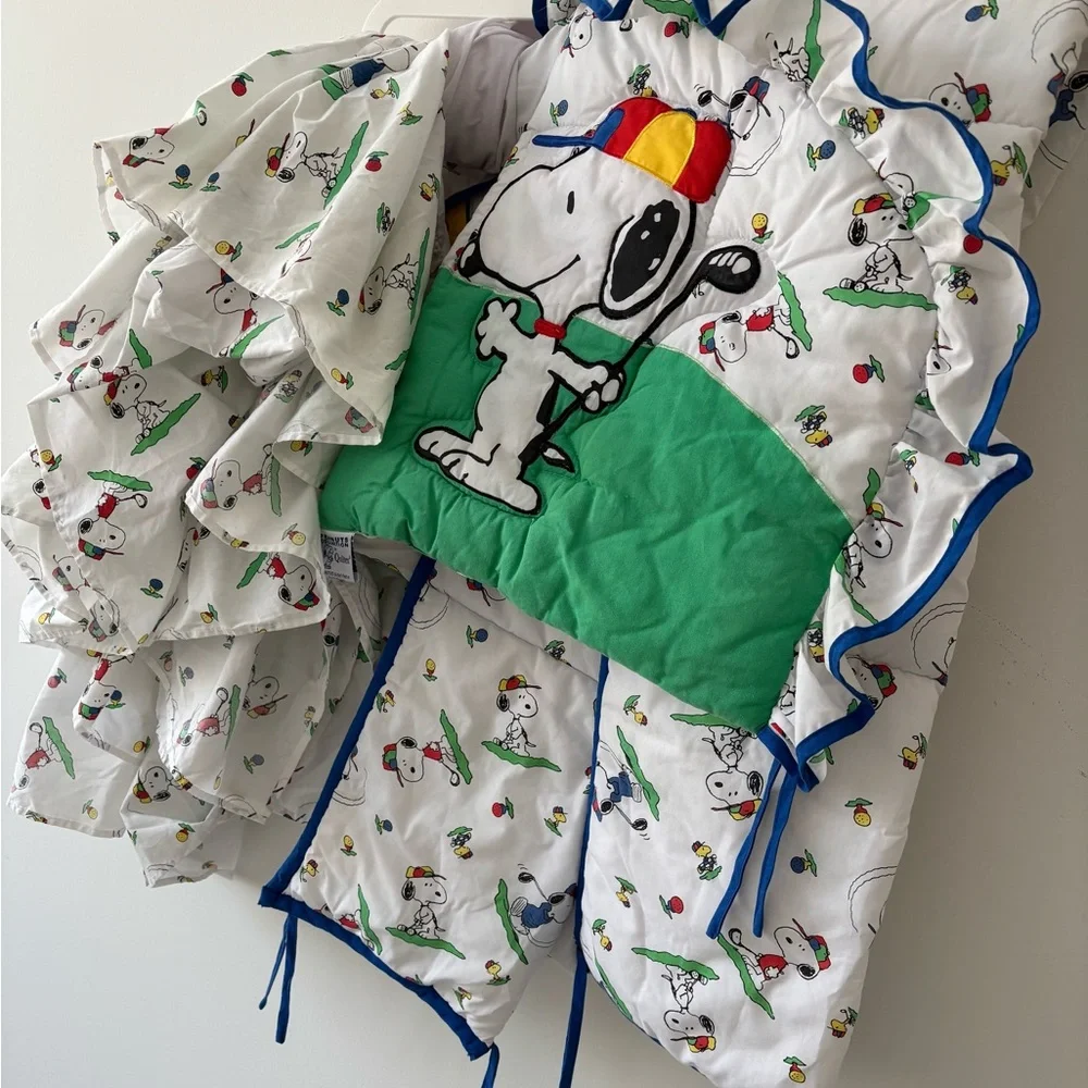 NWOT Vintage Snoopy baby bedding set GOLF theme